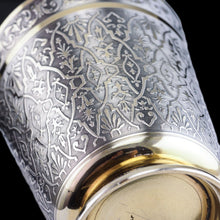 Load image into Gallery viewer, Antique French Solid Silver Parcel Gilt Beaker Cup, Engine Turned & Engraved 19th c.