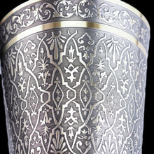 Load image into Gallery viewer, Antique French Solid Silver Parcel Gilt Beaker Cup, Engine Turned & Engraved 19th c.
