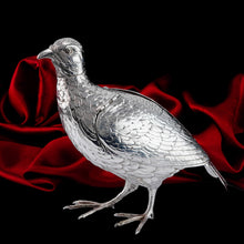 Load image into Gallery viewer, Antique Solid Silver Large Partridge/Grouse Bird Model Box - Edwardian 1910 Boaz Moses Landeck