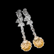 Load image into Gallery viewer, Antique Georgian Silver Salt Spoons Rococo Shell Design - 1824