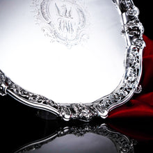 Load image into Gallery viewer, A Magnificent Antique Georgian Solid Silver Salver with Rococo Vine and Figural Mask Decorations - London 1742