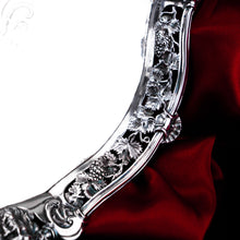 Load image into Gallery viewer, A Magnificent Antique Georgian Solid Silver Salver with Rococo Vine and Figural Mask Decorations - London 1742