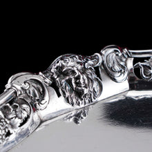 Load image into Gallery viewer, A Magnificent Antique Georgian Solid Silver Salver with Rococo Vine and Figural Mask Decorations - London 1742