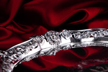 Load image into Gallery viewer, A Magnificent Antique Georgian Solid Silver Salver with Rococo Vine and Figural Mask Decorations - London 1742