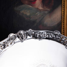 Load image into Gallery viewer, A Magnificent Antique Georgian Solid Silver Salver with Rococo Vine and Figural Mask Decorations - London 1742