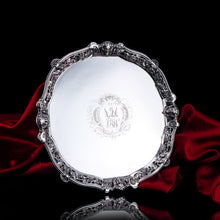 Load image into Gallery viewer, A Magnificent Antique Georgian Solid Silver Salver with Rococo Vine and Figural Mask Decorations - London 1742