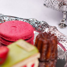 Load image into Gallery viewer, A Magnificent Antique Georgian Solid Silver Salver with Rococo Vine and Figural Mask Decorations - London 1742