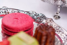 Load image into Gallery viewer, A Magnificent Antique Georgian Solid Silver Salver with Rococo Vine and Figural Mask Decorations - London 1742