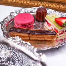 Load image into Gallery viewer, A Magnificent Antique Georgian Solid Silver Salver with Rococo Vine and Figural Mask Decorations - London 1742