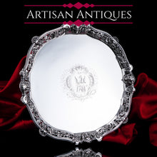 Load image into Gallery viewer, A Magnificent Antique Georgian Solid Silver Salver with Rococo Vine and Figural Mask Decorations - London 1742
