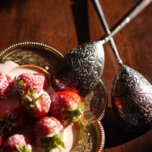 Load image into Gallery viewer, Magnificent Large Antique Pair of Imperial Russian Solid Silver Niello Spoons - Volkov Karp Nikit c.1910