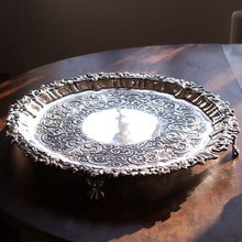 Load image into Gallery viewer, A Magnificent Large (47cm) Georgian Solid Silver Irish Salver / Tray with Beautiful High Lion Feet - Robert W Smith 1831