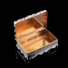 Load image into Gallery viewer, A Large Victorian Solid Silver Snuff Box with Cast Border - Edward Smith 1847