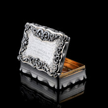 Load image into Gallery viewer, A Large Victorian Solid Silver Snuff Box with Cast Border - Edward Smith 1847
