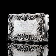 Load image into Gallery viewer, A Large Victorian Solid Silver Snuff Box with Cast Border - Edward Smith 1847