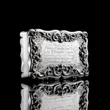 Load image into Gallery viewer, A Large Victorian Solid Silver Snuff Box with Cast Border - Edward Smith 1847