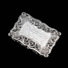 Load image into Gallery viewer, A Large Victorian Solid Silver Snuff Box with Cast Border - Edward Smith 1847