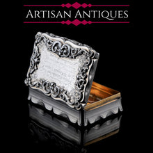 Load image into Gallery viewer, A Large Victorian Solid Silver Snuff Box with Cast Border - Edward Smith 1847