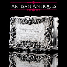 Load image into Gallery viewer, A Large Victorian Solid Silver Snuff Box with Cast Border - Edward Smith 1847