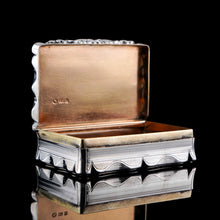 Load image into Gallery viewer, A Large Victorian Solid Silver Snuff Box with Cast Border - Edward Smith 1847