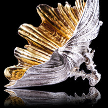 Load image into Gallery viewer, Magnificent Antique Victorian Solid Silver Salt/Butter Dish, Cast Shell Giant Clam Design - Stephen Smith 1876