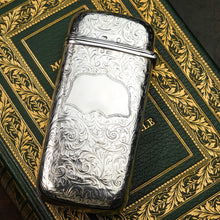 Load image into Gallery viewer, Antique Solid Silver Victorian 'Castle Top' Cigar/Cheroot Case, Rare Lancaster Castle - Nathaniel Mills 1844