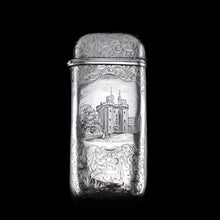 Load image into Gallery viewer, Antique Solid Silver Victorian 'Castle Top' Cigar/Cheroot Case, Rare Lancaster Castle - Nathaniel Mills 1844