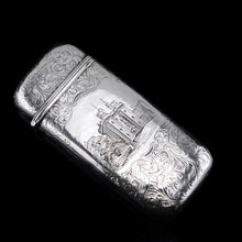 Load image into Gallery viewer, Antique Solid Silver Victorian 'Castle Top' Cigar/Cheroot Case, Rare Lancaster Castle - Nathaniel Mills 1844