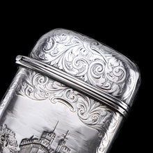 Load image into Gallery viewer, Antique Solid Silver Victorian 'Castle Top' Cigar/Cheroot Case, Rare Lancaster Castle - Nathaniel Mills 1844