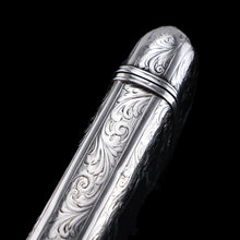 Load image into Gallery viewer, Antique Solid Silver Victorian 'Castle Top' Cigar/Cheroot Case, Rare Lancaster Castle - Nathaniel Mills 1844