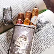 Load image into Gallery viewer, Antique Solid Silver Victorian 'Castle Top' Cigar/Cheroot Case, Rare Lancaster Castle - Nathaniel Mills 1844