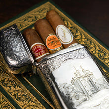 Load image into Gallery viewer, Antique Solid Silver Victorian 'Castle Top' Cigar/Cheroot Case, Rare Lancaster Castle - Nathaniel Mills 1844