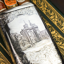 Load image into Gallery viewer, Antique Solid Silver Victorian 'Castle Top' Cigar/Cheroot Case, Rare Lancaster Castle - Nathaniel Mills 1844