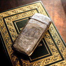 Load image into Gallery viewer, Antique Solid Silver Victorian 'Castle Top' Cigar/Cheroot Case, Rare Lancaster Castle - Nathaniel Mills 1844