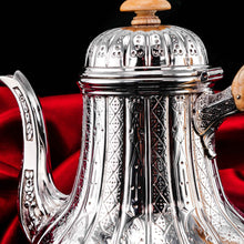 Load image into Gallery viewer, Antique Solid Silver Coffee Pot with Abercorn Pattern - Robert Garrard 1866