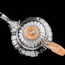 Load image into Gallery viewer, Antique Solid Silver Coffee Pot with Abercorn Pattern - Robert Garrard 1866