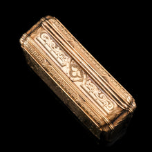Load image into Gallery viewer, Antique Solid Silver Victorian Gilt Table Snuff Box with Original Fitted Box - Charles Rawlings & William Summers 1854