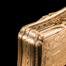 Load image into Gallery viewer, Antique Solid Silver Victorian Gilt Table Snuff Box with Original Fitted Box - Charles Rawlings & William Summers 1854