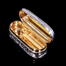Load image into Gallery viewer, Antique Victorian Solid Silver Snuff Box Oval/Oblong Shape - Charles Rawlings & William Summers 1849