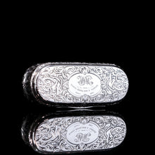 Load image into Gallery viewer, Antique Victorian Solid Silver Snuff Box Oval/Oblong Shape - Charles Rawlings & William Summers 1849