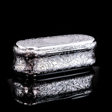 Load image into Gallery viewer, Antique Victorian Solid Silver Snuff Box Oval/Oblong Shape - Charles Rawlings & William Summers 1849