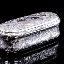 Load image into Gallery viewer, Antique Victorian Solid Silver Snuff Box Oval/Oblong Shape - Charles Rawlings & William Summers 1849