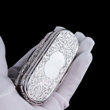 Load image into Gallery viewer, Antique Victorian Solid Silver Snuff Box Oval/Oblong Shape - Charles Rawlings & William Summers 1849