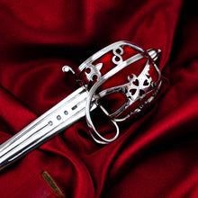 Load image into Gallery viewer, Antique Scottish Solid Silver Letter Opener, Military Basket Hilt Sword Design - 1905