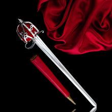 Load image into Gallery viewer, Antique Scottish Solid Silver Letter Opener, Military Basket Hilt Sword Design - 1905