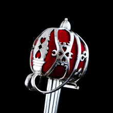 Load image into Gallery viewer, Antique Scottish Solid Silver Letter Opener, Military Basket Hilt Sword Design - 1905