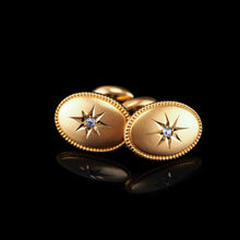 Load image into Gallery viewer, Antique Victorian Diamond & 14ct Gold Star Cufflinks - c.1880