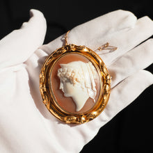 Load image into Gallery viewer, Magnificent Large Antique Victorian 18K Gold Cameo Brooch Pendant Locket - c.1860