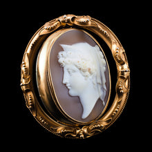 Load image into Gallery viewer, Magnificent Large Antique Victorian 18K Gold Cameo Brooch Pendant Locket - c.1860
