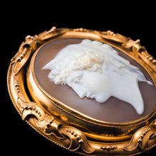 Load image into Gallery viewer, Magnificent Large Antique Victorian 18K Gold Cameo Brooch Pendant Locket - c.1860